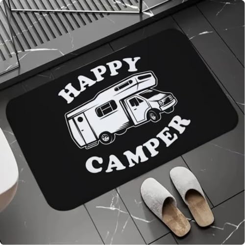 VJKFSWG Teppich Happy Campers Willkommensmatte, Bodendekoration, Teppich, rutschfest, leicht zu reinigen, waschbare Fußmatten, 160 x 230 cm von VJKFSWG