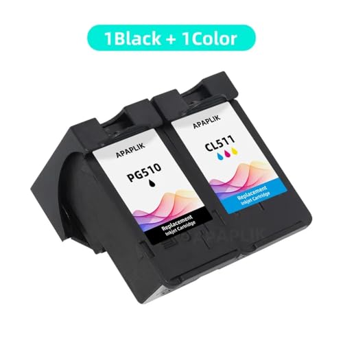 VJSLWPIB Apaplik kompatible Tintenpatrone PG 510 CL 511 Kompatibel mit MP250 MP230 MP240 MP260 MP270 MP272 MP280(Black and Color) von VJSLWPIB