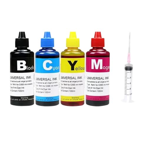 VJSLWPIB Dye Ink Nachfüllkit kompatibel mit WF 7720 7715 7210 7620 3640 Drucker(4Color) von VJSLWPIB