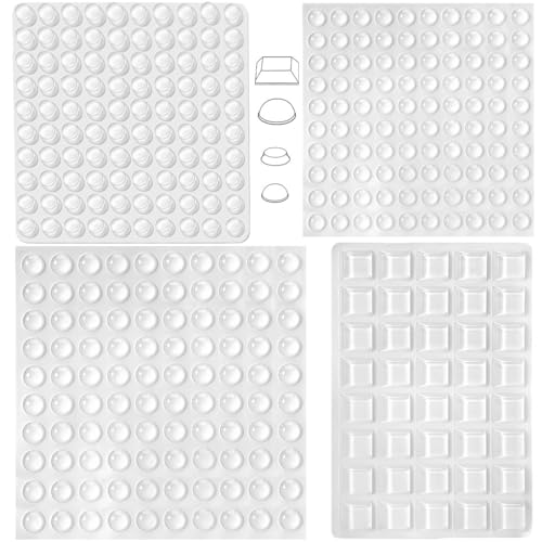 340 Stück Transparent Gummipuffer Schutzpuffer, Selbstklebende Füße, Elastikpuffer, Möbelpuffer Selbstklebende,4 Größen,Ideal für Möbel, Stoßdämpfer, selbstklebend, Türpuffer von VJUYSW
