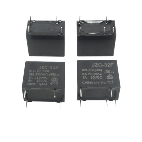 10 Stücke 250VAC 4Pin 5Pin JZC-32F-012-HS3 HF32F-024-ZS3 Relais 5V 12V 24V DC(012 (12VDC),HF32F-HSLQ3 (8A 4P)) von VJYVRXLB