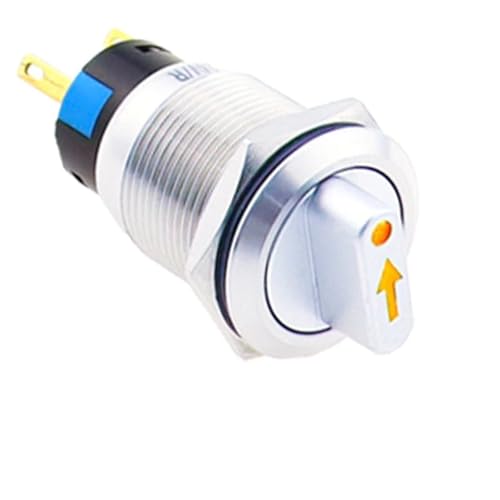 19mm 2 3 Position Metall Selector Drehschalter Rast Push Button Switch SPDT Mit 12V LED 1Pcs(Yellow LED Switch,12V LED_2 POSITION 1NO1NC) von VJYVRXLB