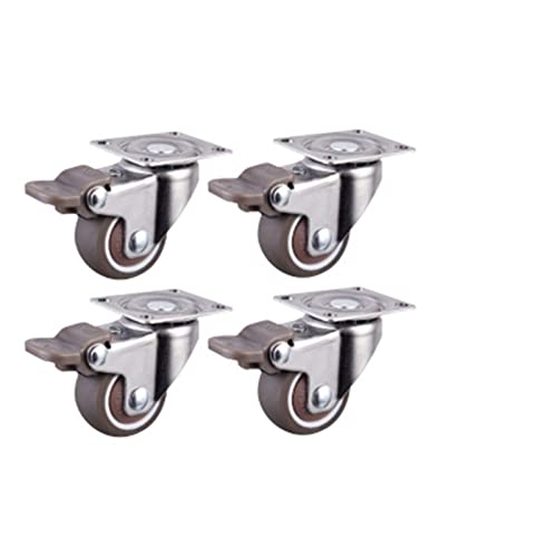 4Pcs Möbel Rollen Räder Weiche Gummi Swivel Caster Silber Roller Rad(A,1.0 inch) von VJYVRXLB