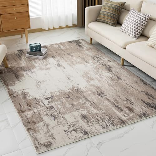 VK·LIVING Teppiche für Wohnzimmer Upgraded 16mm Dicken Schwamm Weichen Modernen Abstrakten Teppich Anti-Rutsch Teppich Mittleren Flor für Wohnzimmer Schlafzimmer Büro Braun 80X150CM VK·LIVING Teppiche für Wohnzimmer Upgraded 16mm Dicken Schwamm Weichen Modernen Abstrakten Teppich Anti-Rutsch Teppich Mittleren Flor für Wohnzimmer Schlafzimmer Büro Braun 80X150CM von VK·LIVING