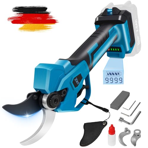 VKE Akku Astschere Max 40mm Schneiddurchmesser mit LED, 600W ProfessionelleSchnurlose Elektrische Gartenschere Anzeige Kompatibel mit 18V Akku Akku Gartenschere(Batterie nicht Enthalten) von VKE