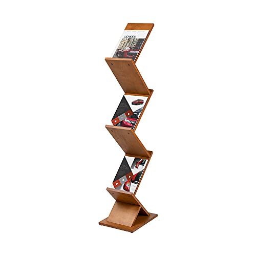 VKF Renzel GmbH Prospektständer aus Holz im Zick-Zack-Design 2-seitig Bodenprospektständer Präsentationsdisplay Prospektaufsteller von VKF Renzel
