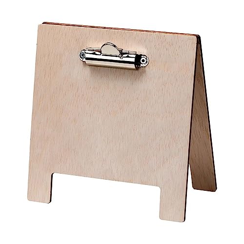 5x Holz Tischkartenhalter „Carum“ DIN A6 mit Metallklemme ohne Schiefertafellack von VKF Renzel
