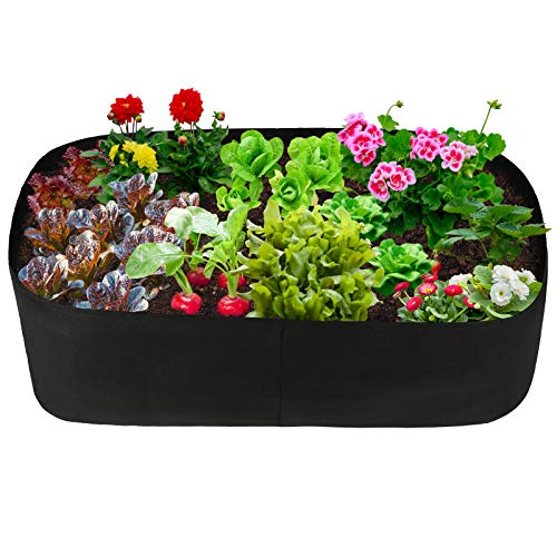 VKTY Quadratisch Pflanztaschen,120x60cm Vliesstoff Pflanzsack Quadratische Pflanztasche Rechteckig für kräuter pflanzen Tomaten Kartoffeln Blumen Erdbeeren von VKTY