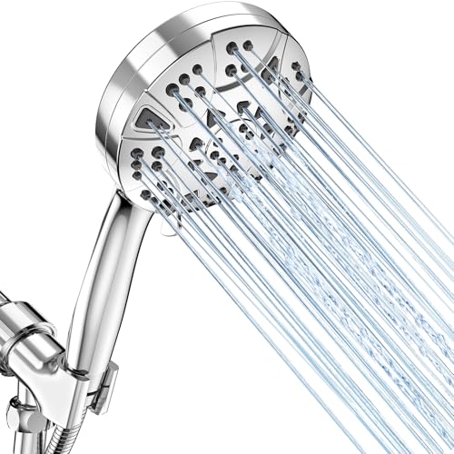Hochdruck-Handbrause mit 10 Modi, Anti-Verstopfungsdüsen, 1,5 m langer Edelstahlschlauch und verstellbare Metallhalterung, integrierte Pause und 2 Power-Waschmodi, zum Reinigen von Wanne, Ecken Hochdruck-Handbrause mit 10 Modi, Anti-Verstopfungsdüsen, 1,5 m langer Edelstahlschlauch und verstellbare Metallhalterung, integrierte Pause und 2 Power-Waschmodi, zum Reinigen von Wanne, Ecken von VKZK
