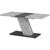 Esstisch Kross, Tischplatte ausziehbar - Beton Optik + Anthrazit matt - Beton Optik + Anthrazit matt - Vladon von VLADON
