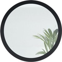 Vladon Spiegel rund Wandspiegel Globe 80 cm mit MDF-Rahmen, für Flur & Wohnzimmer - Schwarz matt - Schwarz matt von VLADON