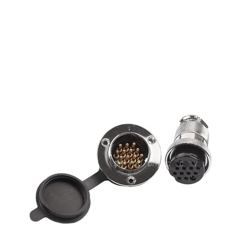 1 Satz DF30 GX30 Luftfahrtstecker 2 3 4 5 7 8 10 14-poliger weiblicher Stecker und männlicher Buchse runder Flansch-Drahtverbinder(DF30-14 Round Flange) von VLALAMNO