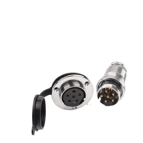 1 Satz DF30 GX30 Luftfahrtstecker Buchse und Stecker 2 3 4 5 7 8-poliger runder Flanschstecker for die Energieindustrie(DF30-6F Round Flange) von VLALAMNO