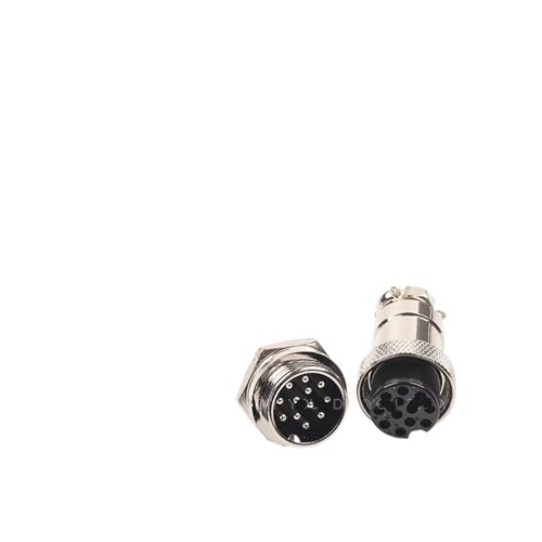 1 Satz GX20-Muttertyp männlicher und weiblicher elektrischer Steckverbinder 2/3/4/5/6/7/8/9/10/12/14/15-poliger 20-mm-Runddraht-Panel-Luftfahrt-Buchsenstecker(GX20-12 Nut type) von VLALAMNO