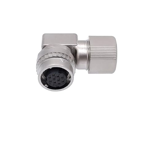 1 Stück Servomotor-Stecker CM10 10-poliger Winkel gerade 2-adrige Servo-Encoder-Buchse DDK-Metallstecker(Angle 10Pin plug) von VLALAMNO