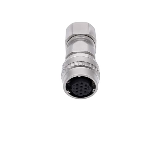 1 Stück Servomotor-Stecker CM10 10-poliger Winkel gerade 2-adrige Servo-Encoder-Buchse DDK-Metallstecker(Straight 10Pin plug) von VLALAMNO
