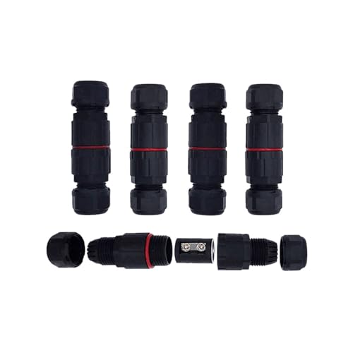 5 Stück Mini IP68 wasserdichter Stecker M12 2-poliger Stecker lötfreier flammhemmender Nylon-Luftfahrtstecker von VLALAMNO