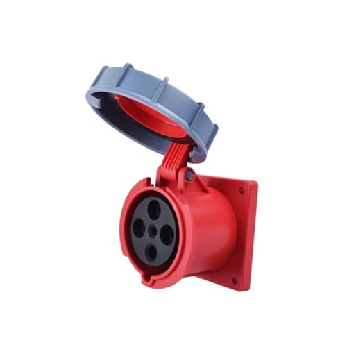 IP67 Industriestecker und Steckdose 63A 125A 3P/4P/5P PA66 Wandsteckdose Schalttafeleinbaukupplung 220V 250V 380V 415V(Panel socket 63A 4P) von VLALAMNO