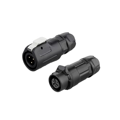 LP12 Kunststoff 2 3-poliger wasserdichter M12-Stromanschluss, Steckdose, Kabelanschluss(3Pin Set3) von VLALAMNO