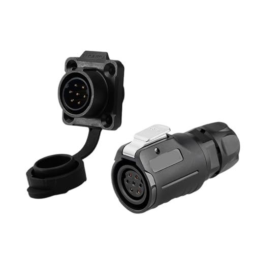 LP16 M16 Kunststoff wasserdichter Kabelstecker 2 3 4 5 7 8 9-poliger elektrischer weiblicher Stecker männlicher Stecker for industrielle Video-LED(7pin Set) von VLALAMNO