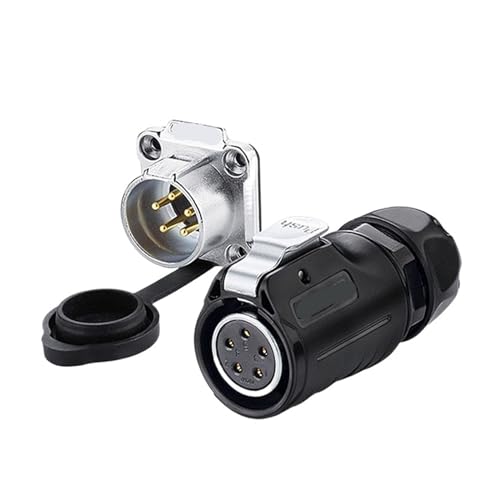 LP20 5Pin M20 IP67 Wasserdicht Luftfahrt Kabel Strom Stecker Stecker Buchse Stecker for Audio Video Automatisierung Ausrüstung(Female Plug Set2) von VLALAMNO