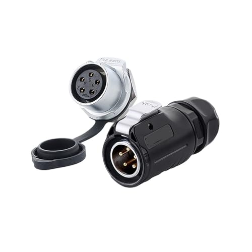 LP20 5Pin M20 IP67 Wasserdicht Luftfahrt Kabel Strom Stecker Stecker Buchse Stecker for Audio Video Automatisierung Ausrüstung(Male Plug Set1) von VLALAMNO