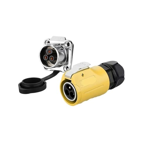 LP20 M20 Luftfahrt 3-polig 20A 500V wasserdichtes Kabel Stromstecker Steckdose Stoßverbinder passend for Außenstrahler Radio KL4-4b(Male Plug Set3) von VLALAMNO
