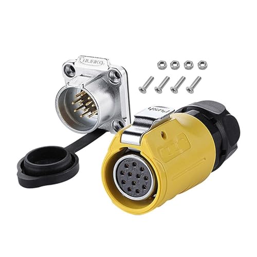 LP20 Wasserdichtes 12-poliges 20-mm-Kabel, Stromsignalanschluss, Schweißanschluss for Auto-Solar-Außenüberwachungssystem, 12P(Female Plug Set2) von VLALAMNO