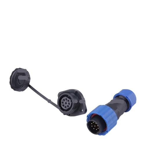 SP16 IP68 wasserdichter Stecker und Buchse 2 3 4 5 7 9PIN-Stecker mit 2-Loch-Flanschstecker(SP16-9F) von VLALAMNO