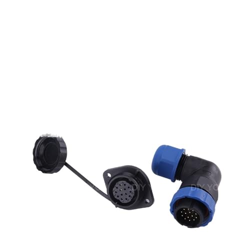 SP20 IP68 Flanschtyp 90 Grad Winkelstück wasserdichter Stecker Steckdose Winkel Luftfahrtstecker 1/2/3/4/5/6/7/9/10/12/14 Pin(SPW20-14F) von VLALAMNO