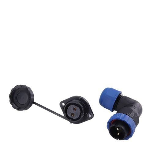 SP20 IP68 Flanschtyp 90 Grad Winkelstück wasserdichter Stecker Steckdose Winkel Luftfahrtstecker 1/2/3/4/5/6/7/9/10/12/14 Pin(SPW20-2F) von VLALAMNO