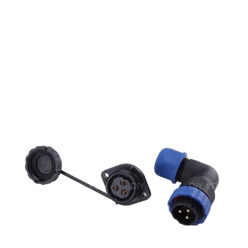 SP20 IP68 Flanschtyp 90 Grad Winkelstück wasserdichter Stecker Steckdose Winkel Luftfahrtstecker 1/2/3/4/5/6/7/9/10/12/14 Pin(SPW20-3F) von VLALAMNO
