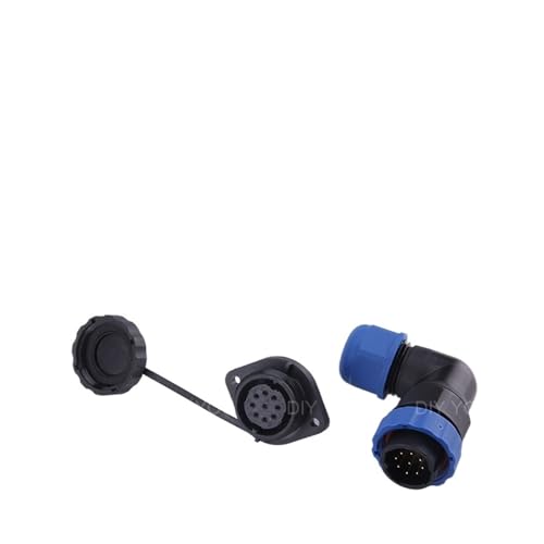 SP20 IP68 Flanschtyp 90 Grad Winkelstück wasserdichter Stecker Steckdose Winkel Luftfahrtstecker 1/2/3/4/5/6/7/9/10/12/14 Pin(SPW20-9F) von VLALAMNO
