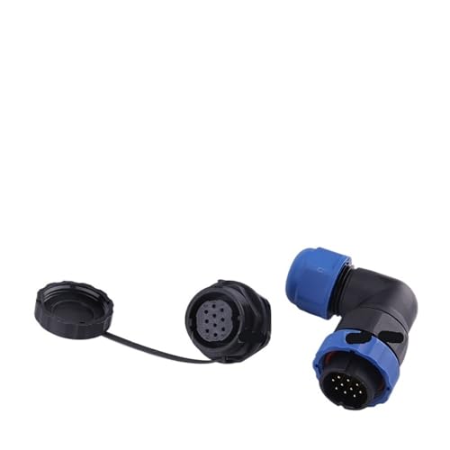 SP20 IP68 hintere Mutter 90-Grad-Winkel wasserdichter Stecker 1/2/3/4/5/6/7/9/10/12/14-poliger Industrie-Winkel-Luftfahrtstecker(SPW20-10L) von VLALAMNO