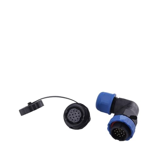 SP20 IP68 hintere Mutter 90-Grad-Winkel wasserdichter Stecker 1/2/3/4/5/6/7/9/10/12/14-poliger Industrie-Winkel-Luftfahrtstecker(SPW20-14L) von VLALAMNO