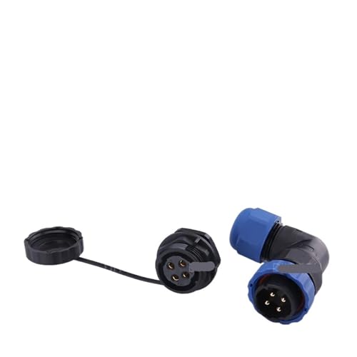 SP20 IP68 hintere Mutter 90-Grad-Winkel wasserdichter Stecker 1/2/3/4/5/6/7/9/10/12/14-poliger Industrie-Winkel-Luftfahrtstecker(SPW20-4L) von VLALAMNO