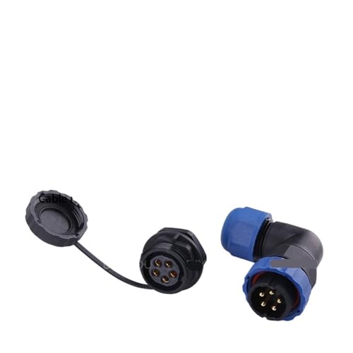 SP20 IP68 hintere Mutter 90-Grad-Winkel wasserdichter Stecker 1/2/3/4/5/6/7/9/10/12/14-poliger Industrie-Winkel-Luftfahrtstecker(SPW20-5L) von VLALAMNO