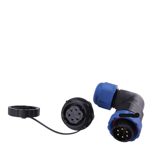 SP20 IP68 hintere Mutter 90-Grad-Winkel wasserdichter Stecker 1/2/3/4/5/6/7/9/10/12/14-poliger Industrie-Winkel-Luftfahrtstecker(SPW20-6L) von VLALAMNO