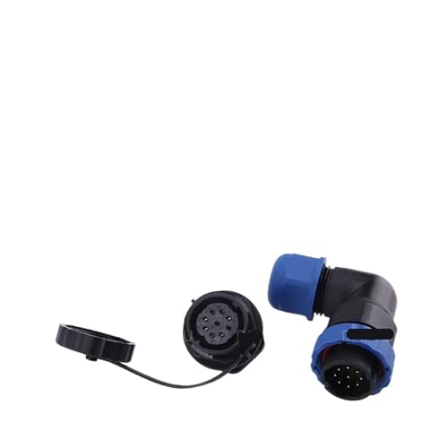 SP20 IP68 hintere Mutter 90-Grad-Winkel wasserdichter Stecker 1/2/3/4/5/6/7/9/10/12/14-poliger Industrie-Winkel-Luftfahrtstecker(SPW20-9L) von VLALAMNO
