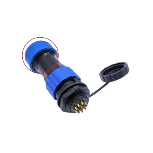 SP20 IP68 wasserdichter Stecker 2/3/4/5/6/7/9/10/12/14-poliger Wellrohr-Netzkabelanschluss, Flanschdose(12 pin) von VLALAMNO