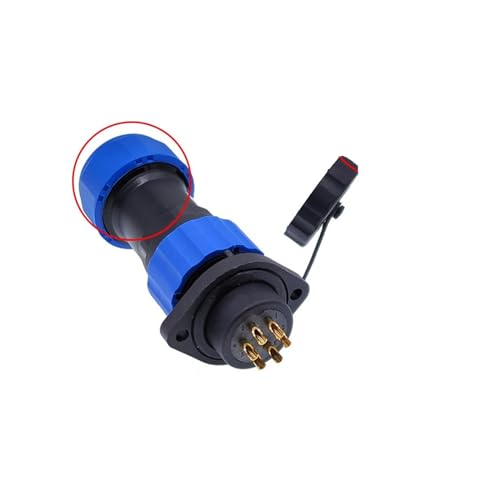 SP20 IP68 wasserdichter Stecker 2/3/4/5/6/7/9/10/12/14-poliger Wellrohr-Netzkabelanschluss, Flanschdose(6 pin Flange) von VLALAMNO