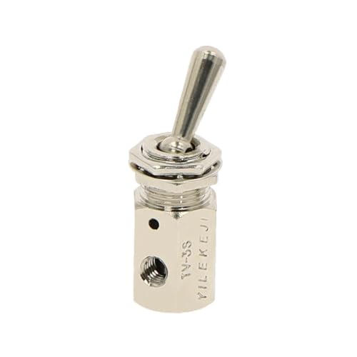 TV-3S Metall-Kippschalter, 5-mm-Gewinde, 2-Positionen-3-Wege-mechanisches Luft-Pneumatikventil(TV-3S) von VLALAMNO