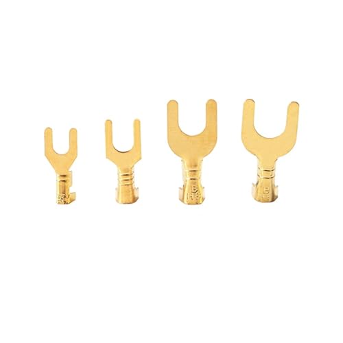 VLALAMNO 100 Stück M3 M4 M5 M6 Messingspatel U-Form Unisolierter Drahtverbinder Elektrische Crimp-Erdungsklemme 0,5–2,5 mm (Color : M6) von VLALAMNO