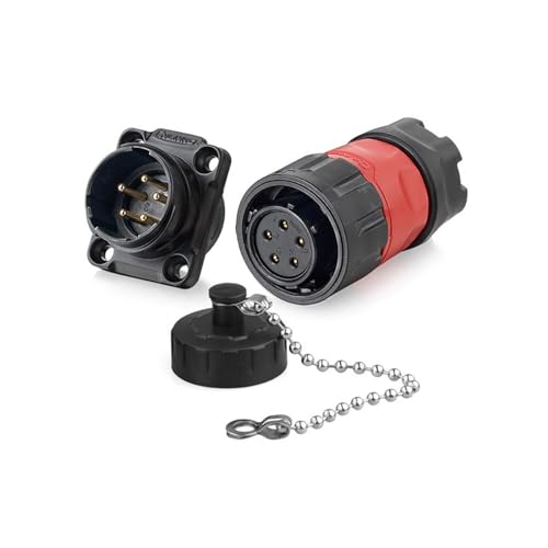 YM20 M20 5-poliger Luftfahrt-Kabel-Stromanschluss, männlich und weiblich, Steckdose, Marine-Dock, Marine(Female Plug set) von VLALAMNO