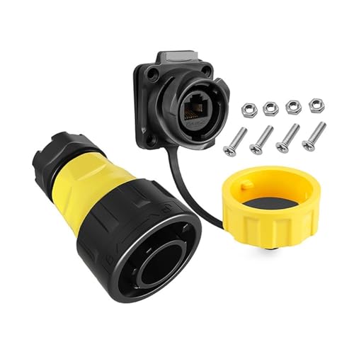 YM24 M24 Wasserdichter 8-poliger Cat6a-Ethernet-RJ45-Anschlussstecker und Buchse for LED-Werbetafel-Telefonfunkcomputer(RJ45 Set2) von VLALAMNO