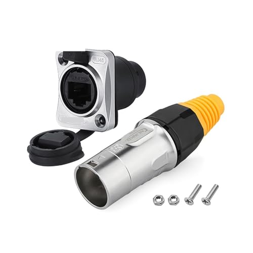 YT Ethernet Cat5e 8-poliger wasserdichter RJ45-Signalkabelanschluss for Panelmontage, Steckdosenadapter for Netzwerk-Laptop-Telekommunikation YT Ethernet Cat5e 8-poliger wasserdichter RJ45-Signalkabelanschluss for Panelmontage, Steckdosenadapter for Netzwerk-Laptop-Telekommunikation von VLALAMNO