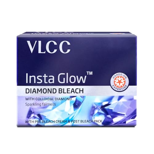 VLCC Insta Glow Diamond Bleach With Diamond (Ash) for Sparkling Fairness Also Contain Re Bleach Cream & Post Bleach Pack 60 Gram by VLCC von VLCC