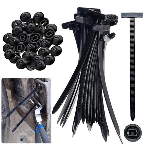 VLEDARLING 100 Sets Nylon Universal Cable Tie Buckle, Universal Nylon Kabelbinder Schnalle, Kunststoff-Kabelbinder Schnalle, Robust, Selbstsichernd, für die tägliche Autoreparatur von VLEDARLING