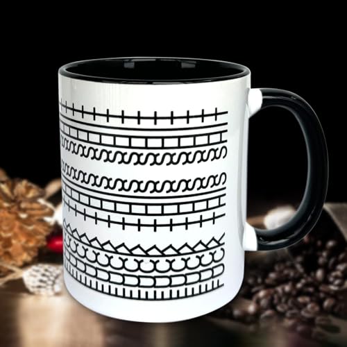 VLEDARLING Tasse, Keramiktasse mit Isoliertem Henkel, 350ML, Keramik Kaffeetasse, Lustige Keramik Becher für Heiße & Kalte Getränke, Kaffeebecher, Lustige Tee Tasse von VLEDARLING