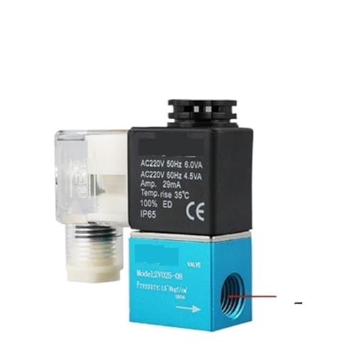 VLFUMUXKQ Luftpneumatisches Ventil 2V025-08 Zwei-Positionen-Zweiwege-Magnetspulensteuerung DC24V12V AC220(AC380V) von VLFUMUXKQ
